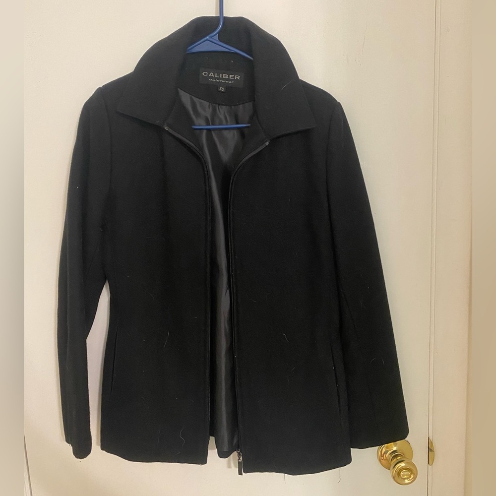 Caliber Black Outerwear Jacket XS wool blend